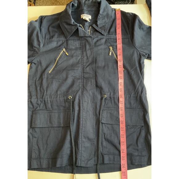 New Graff by Um Women’s Navy Cotton Twill Jacket Small - Picture 3 of 7